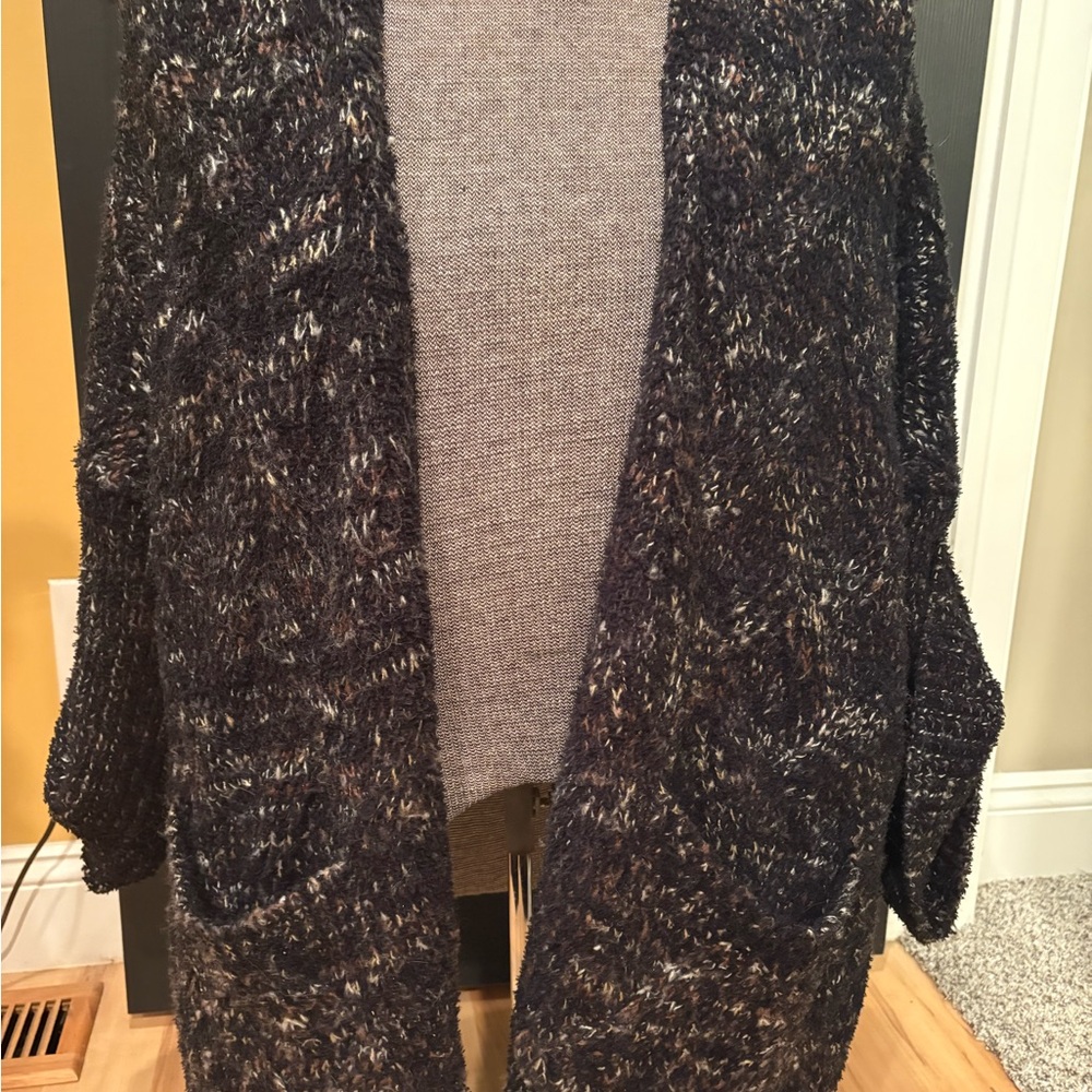 POL Cozy Knit Cardigan - Black and Brown